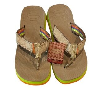 Havaianas Men's Rose Gold Flip Flops size 13 made in Brazil